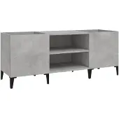 vidaXL Plattenschrank Betongrau 121x38x48 cm Holzwerkstoff