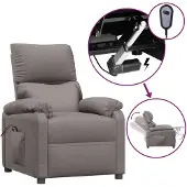 vidaXL Relaxsessel Elektrisch Taupe Stoff