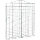 vidaXL Gabione mit Hochbogen 200x30x220/240 cm Verzinktes Eisen
