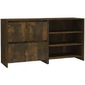 vidaXL 2-tlg. Sideboard Räuchereiche Holzwerkstoff