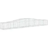 vidaXL Gabione mit Hochbogen 400x50x40/60 cm Verzinktes Eisen