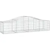 vidaXL Gabione mit Hochbogen 200x50x40/60 cm Verzinktes Eisen