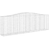 vidaXL Gabione mit Hochbogen 400x50x120/140 cm Verzinktes Eisen