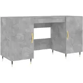 vidaXL Schreibtisch Betongrau 140x50x75 cm Holzwerkstoff