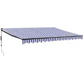 vidaXL Elektrische Markise mit Kurbel Blau und Weiß 4x3 m