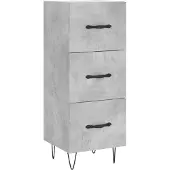 vidaXL Sideboard Betongrau 34,5x34x90 cm Holzwerkstoff