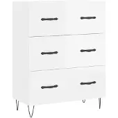vidaXL Sideboard Hochglanz-Weiß 69,5x34x90 cm Holzwerkstoff