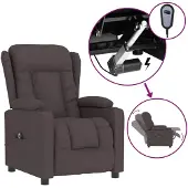 vidaXL Relaxsessel Elektrisch Dunkelbraun Stoff