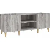 vidaXL Plattenschrank Grau Sonoma 121x38x48 cm Holzwerkstoff