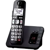 Panasonic KX-TGE260NLB, DECT-Telefon, Kabelloses Mobilteil, Freisprecheinrichtung, 200 Eintragungen, Anrufer-Identifikation, Schwarz