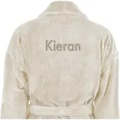Yoursurprise Bademantel mit Namen - Herren - Beige (S/M)