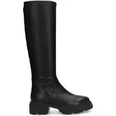 Manfield Schwarze Lederstiefel mit hohem Schaft | Größe 36