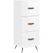 vidaXL Sideboard Hochglanz-Weiß 34,5x34x90 cm Holzwerkstoff