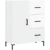 vidaXL Sideboard Hochglanz-Weiß 69,5x34x90 cm Holzwerkstoff