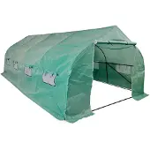 vidaXL Polytunnel Gewächshaus Begehbar & Mobil Stahlrahmen 18 m²