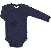 Joha Wickelbody langarm Wolle/Seide, blau, 50