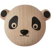 OYOY Haken - 4x4x4 cm - Mini - Panda - Natur - - One Size - Haken