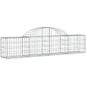 vidaXL Gabione mit Hochbogen 200x30x40/60 cm Verzinktes Eisen