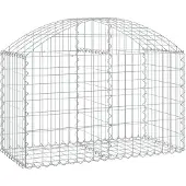 vidaXL Gabione mit Hochbogen 100x50x60/80 cm Verzinktes Eisen