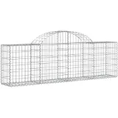 vidaXL Gabione mit Hochbogen 200x30x60/80 cm Verzinktes Eisen