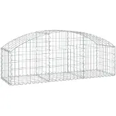 vidaXL Gabione mit Hochbogen 150x50x40/60 cm Verzinktes Eisen