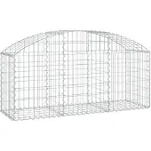 vidaXL Gabione mit Hochbogen 150x50x60/80 cm Verzinktes Eisen
