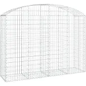 vidaXL Gabione mit Hochbogen 200x50x140/160 cm Verzinktes Eisen