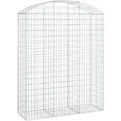 vidaXL Gabione mit Hochbogen 150x50x180/200 cm Verzinktes Eisen