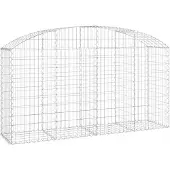 vidaXL Gabione mit Hochbogen 200x50x100/120 cm Verzinktes Eisen