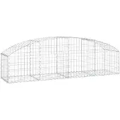 vidaXL Gabione mit Hochbogen 200x50x40/60 cm Verzinktes Eisen