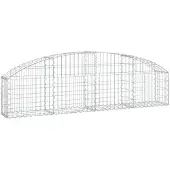 vidaXL Gabione mit Hochbogen 200x30x40/60 cm Verzinktes Eisen