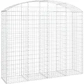 vidaXL Gabione mit Hochbogen 200x50x160/180 cm Verzinktes Eisen