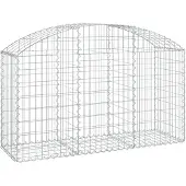 vidaXL Gabione mit Hochbogen 150x50x80/100 cm Verzinktes Eisen