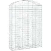 vidaXL Gabione mit Hochbogen 150x50x200/220 cm Verzinktes Eisen