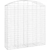 vidaXL Gabione mit Hochbogen 200x50x200/220 cm Verzinktes Eisen