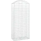 vidaXL Gabione mit Hochbogen 100x50x220/240 cm Verzinktes Eisen