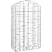 vidaXL Gabione mit Hochbogen 100x50x160/180 cm Verzinktes Eisen