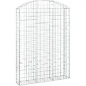 vidaXL Gabione mit Hochbogen 150x30x200/220 cm Verzinktes Eisen