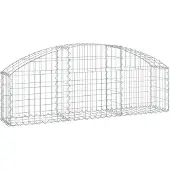 vidaXL Gabione mit Hochbogen 150x30x40/60 cm Verzinktes Eisen