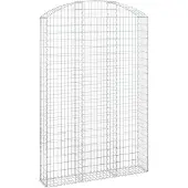 vidaXL Gabione mit Hochbogen 150x30x220/240 cm Verzinktes Eisen