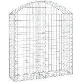 vidaXL Gabione mit Hochbogen 100x30x100/120 cm Verzinktes Eisen
