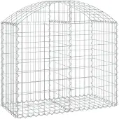 vidaXL Gabione mit Hochbogen 100x50x80/100 cm Verzinktes Eisen