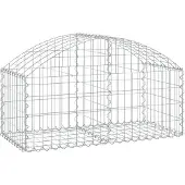 vidaXL Gabione mit Hochbogen 100x50x40/60 cm Verzinktes Eisen