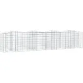 vidaXL Gabionen-Hochbeet mit Hochbogen 400x50x100 cm Verzinktes Eisen