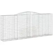 vidaXL Gabione mit Hochbogen 400x50x160/180 cm Verzinktes Eisen