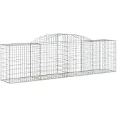 vidaXL Gabione mit Hochbogen 300x50x80/100 cm Verzinktes Eisen