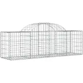 vidaXL Gabione mit Hochbogen 200x50x60/80 cm Verzinktes Eisen