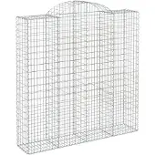 vidaXL Gabione mit Hochbogen 200x50x200/220 cm Verzinktes Eisen