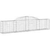 vidaXL Gabione mit Hochbogen 300x30x60/80 cm Verzinktes Eisen