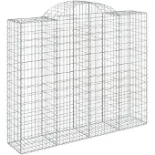 vidaXL Gabione mit Hochbogen 200x50x160/180 cm Verzinktes Eisen